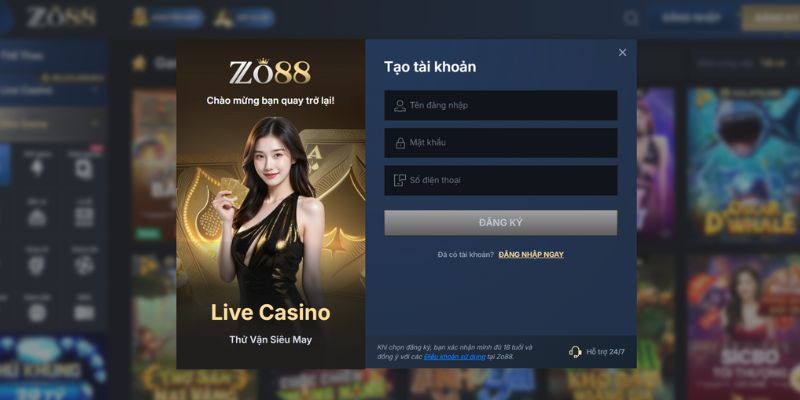 ZO88 - Nhà Cái Online Uy Tín Với Kho Game Đẳng Cấp Quốc Tế Cách đăng ký ZO88 chưa đến 3 phút